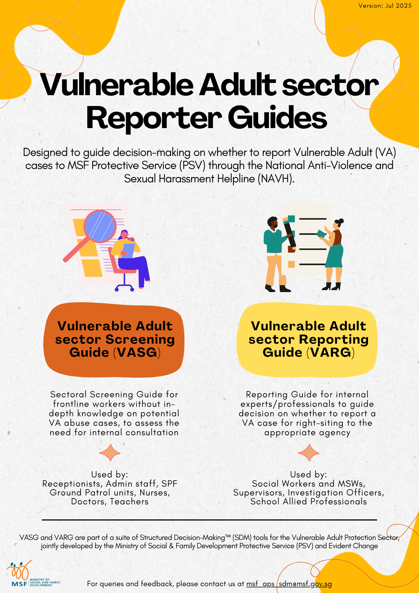 Vulnerable Adult sector reporter guides