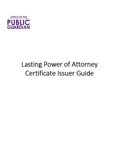 Lasting Power of Attorney Certificate Issuer Guide Image