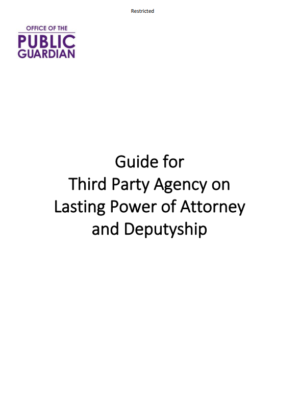 Guide for Third Party Agency on Lasting Power of Attorney and Deputyship Image