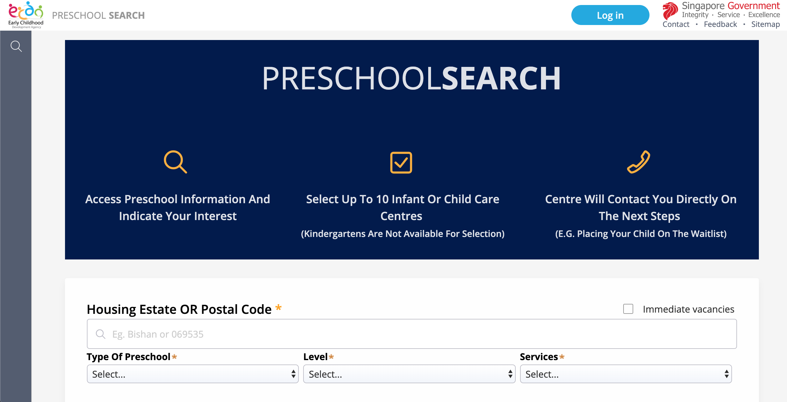 ECDA Preschool Search Portal