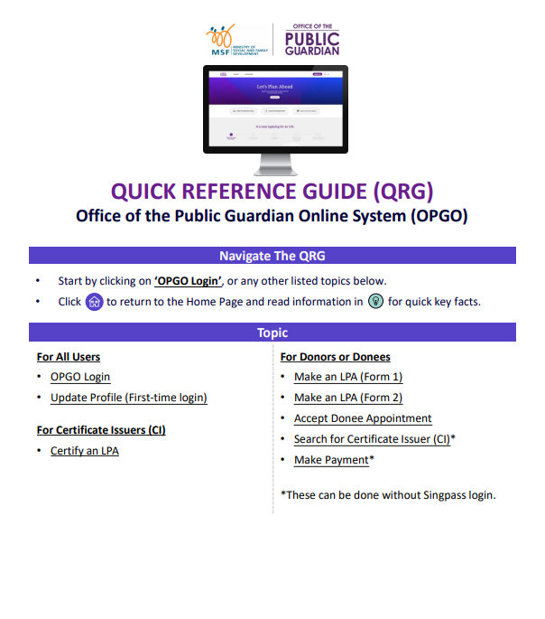 LPA Quick Ref Guide